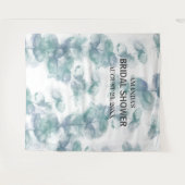 Wit en Blauw bladeren Bruiloft Fotocabine Achtergr Wandkleed (Voorkant (horizontaal))