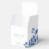 Wit en blauw | bloemenbruiloft bedankdoosjes (Geopend)