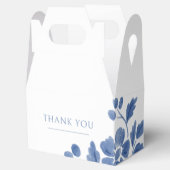 Wit en blauw | bloemenbruiloft bedankdoosjes (Geopend)