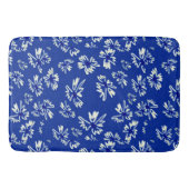 wit en blauw bloemmotief badmat (Voorkant)