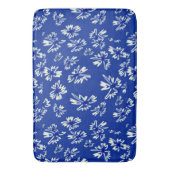 wit en blauw bloemmotief badmat (Voorkant Verticaal)