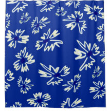 wit en blauw bloemmotief