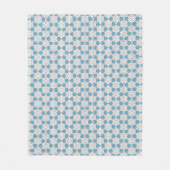 Wit en blauw bloemmozaïek fleece deken (Voorkant)