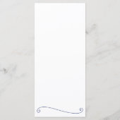 Wit en blauw bruiloft menu Kaarten (Achterkant)