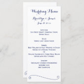 Wit en blauw bruiloft menu Kaarten (Voorkant / Achterkant)