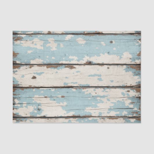 wit en blauw CHIPPY BARN WOOD Tissue Paper Tissuepapier (Voorkant)