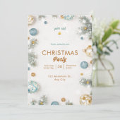 Wit en Blauw Classy Kerstmis Kaart (Staand voorkant)