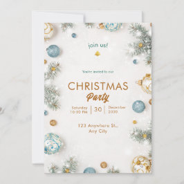 Wit en Blauw Classy Kerstmis Kaart