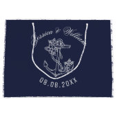Wit en blauw draagvlak Anchors Weddenschap Design Groot Cadeauzakje (Voorkant)