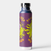 wit en blauw geometrisch patroon waterfles (Links)