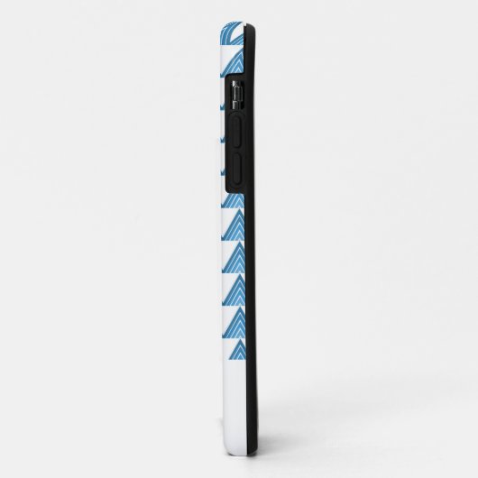 Wit en Blauw Geometrisch Patroonontwerp Case-Mate iPhone Case (Achterkant/links)
