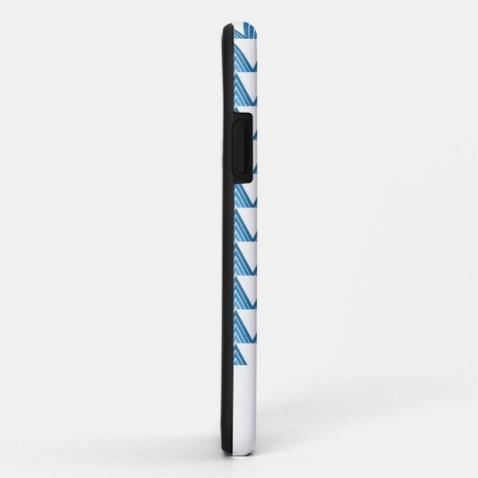 Wit en Blauw Geometrisch Patroonontwerp Case-Mate iPhone Case (Achterkant/rechts)