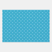 Wit en Blauw Geometrische Vormen Inpakpapier Vel (Voorkant 3)