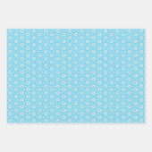 Wit en Blauw Geometrische Vormen Inpakpapier Vel (Voorkant)