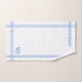 Wit en Blauw Gestreepte Aangepaste Initialen Bad Handdoek (Handdoek)
