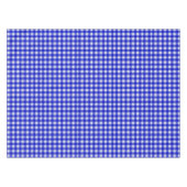 Wit en blauw Gingham patroon | Katoen geruit Tafelkleed (Voorkant (Horizontaal))