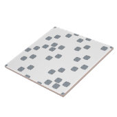 Wit en Blauw Hedendaags Polka Dots Patroon Tegeltje (Zijkant)