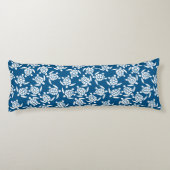 Wit en blauw Herhaal motief | Zeeen schildpadpatro Lichaamskussen (Achterkant)