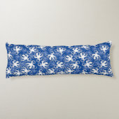 Wit en blauw herhalend motief | Octopuspatroon Lichaamskussen (Achterkant)