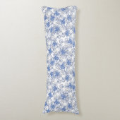 Wit en blauw herhalend motief | Octopuspatroon Lichaamskussen (Voorkant Verticaal)