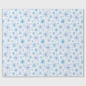 Wit en blauw ijs en sneeuwvlokken cadeaupapier (Vlak)