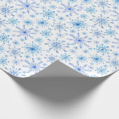 Wit en blauw ijs en sneeuwvlokken cadeaupapier (Hoek)