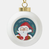 Wit en blauw kerstbal Ornament (Voorkant)