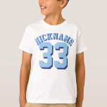 Wit en blauw Kind | Sport Jersey Design T-shirt<br><div class="desc">Wit en blauw Kind | Sport Jersey Design ・ Kinder lange hoes</div>