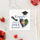 Wit en Blauw Klasse van 2025 Foto Afstuderen Servet (Insitu)