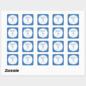Wit en Blauw Kruis Dop Vierkante Sticker (Vel)
