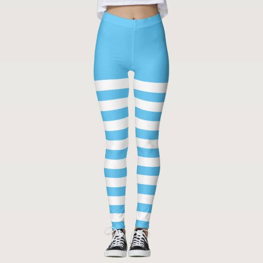Wit en blauw leggings (Voorkant)