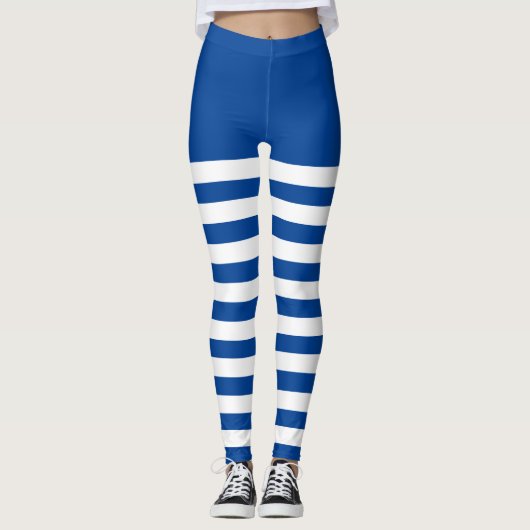 Wit en blauw leggings (Voorkant)