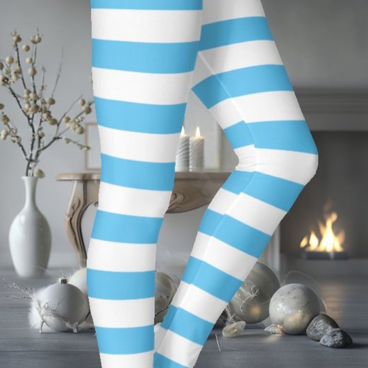 Wit en blauw leggings