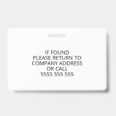 Wit En Blauw Manager ID Logo Badge (Achterkant)