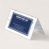 Wit en blauw marmeren steen marineblauw Lijst Visitekaartje (Achterkant)