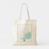 Wit en Blauw Minimalist Tokyo Stadsplattegrond Can Tote Bag (Achterkant)