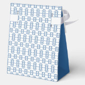 Wit en blauw ornament art Deco geometrie Bedankdoosjes (Achterkant)