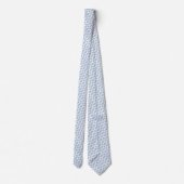 Wit en blauw ornament art Deco geometrie Stropdas (Achterkant)