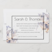 WIT EN BLAUW PATELE BLOEMELEGANT VERLOVING KAART (Achterkant)