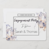 WIT EN BLAUW PATELE BLOEMELEGANT VERLOVING KAART (Voorkant)