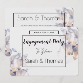 WIT EN BLAUW PATELE BLOEMELEGANT VERLOVING KAART