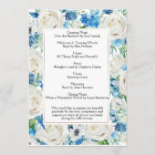 Wit en blauw Photo Memorial Service Programma Programmakaart (Achterkant)