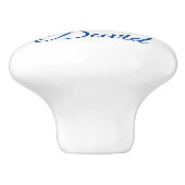 Wit en blauw romantisch keramische knop (Zijkant)