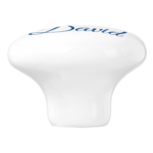 Wit en blauw romantisch keramische knop (Zijkant)