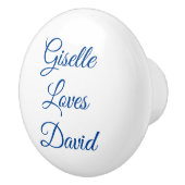 Wit en blauw romantisch keramische knop (Rechts)