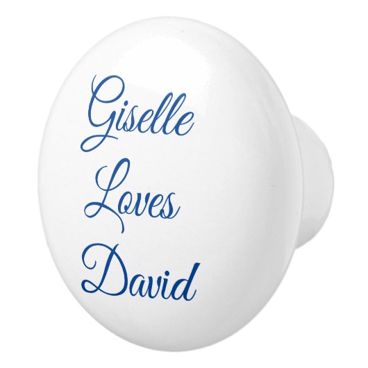 Wit en blauw romantisch keramische knop (Rechts)