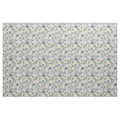 Wit en Blauw Rozen Stof (Fat Quarter)