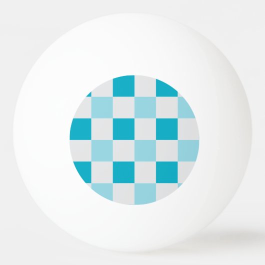 Wit En Blauw Rutpatroon Pingpongbal (Voorkant)