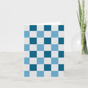 Wit en blauw schaakbordpatroon