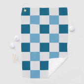 Wit en blauw schaakbordpatroon golfhanddoek (Insitu)